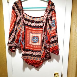 Ashley Stewart boho blouse